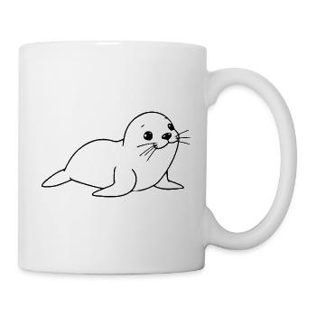 Robbe Seehund Robben Seehunde Norddeutschland - Tasse - Weiß - Rechts