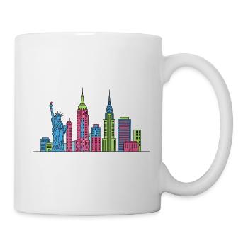 New York City Skyline Liberty Line Art - Mug - white - Right