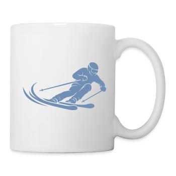 Ski minimaliste en silhouette - Mug blanc - blanc - Droite