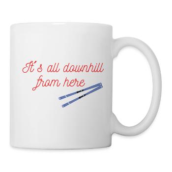 Von hier aus Ski Abfahrt - Tasse - Weiß - Rechts