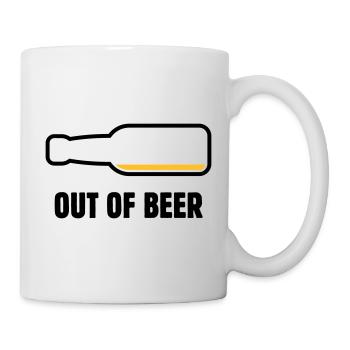 Out Of Beer (Bier / Bierchen / Biertrinker POS 2C) - Tasse - Weiß - Rechts