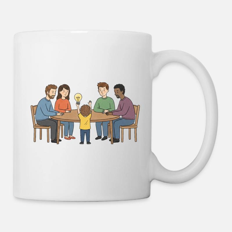 Collective idea around a table - Mug - white