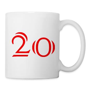 20. 20th ANNIVERSARY. 20 YEARS ANNIVERSARY. 20 YEARS. - Mug - white - Right