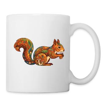 Autumnal Squirrel Pattern Forest Life Nature - Mug - white - Right