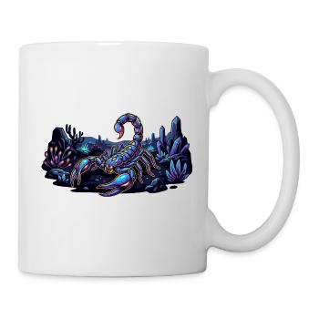Neon Skorpion auf Nacht Wüstenplanet Motiv - Tasse - Weiß - Rechts