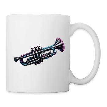 Conception moderne du musicien de trompette au néon - Mug blanc - blanc - Droite