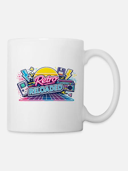 Retro Reloaded Neon Grid - Tasse - Weiß