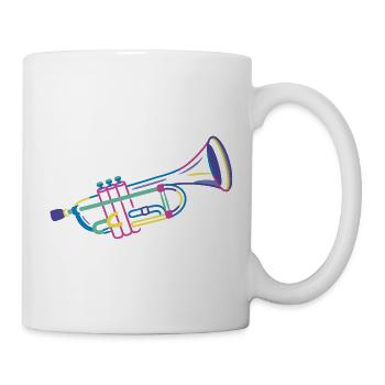 Trompette colorée - Mug blanc - blanc - Droite