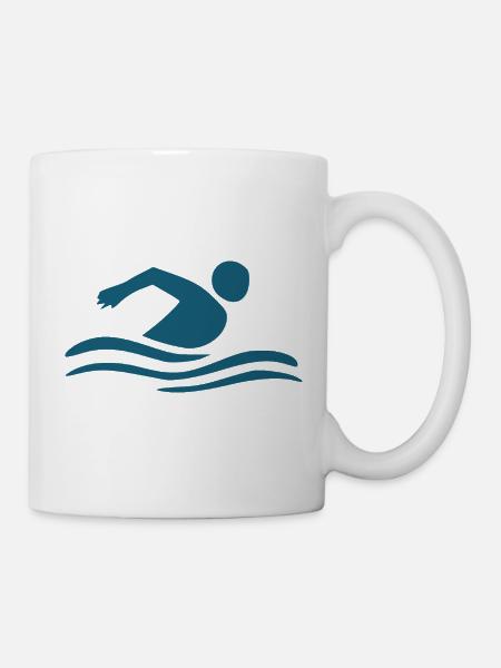 Schwimmen Schwimmer - Tasse - Weiß