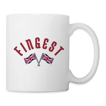 Fingest Bannières de l’Union Jack croisées - Mug blanc - blanc - Droite