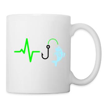 Icône de pêche à la ligne à impulsions - Mug blanc - blanc - Droite