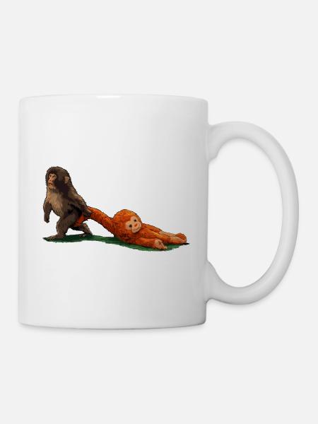 punch the monkey - Tasse - Weiß