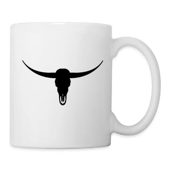 Longhorn-Kopfschädel - Tasse - Weiß - Rechts