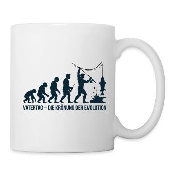 Vatertag Krönung der Evolution Angler Papa 2026 - Tasse - Weiß - Rechts