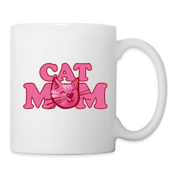 Cat Mom Bold Pink Graphic - Mug - white - Right