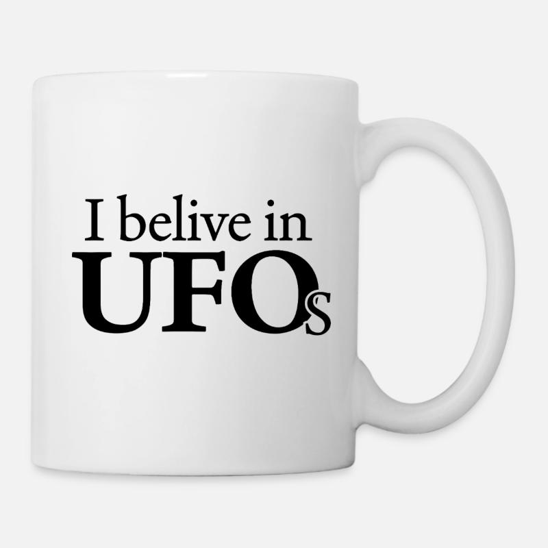 I Believe in UFOs Alien Funny Quote - Mug - white