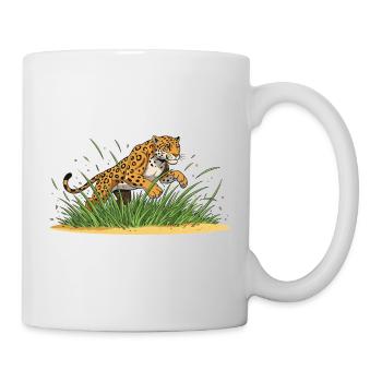 Leopard in the Grass – Cartoon Ferocity - Mug - white - Right