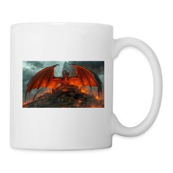 Ein Drache bedroht Beowulfs friedliches Königreich - Tasse - Weiß - Rechts