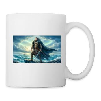 Beowulf stellt sich dem Schicksal, das auf ihn wartet, nordische Saga - Tasse - Weiß - Rechts