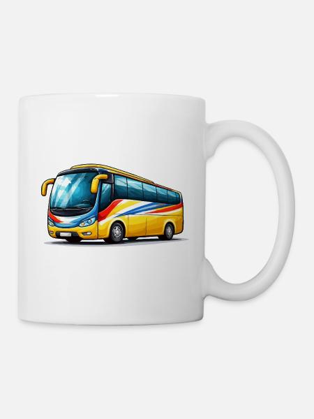 Reisebus Kunstdruck - Tasse - Weiß