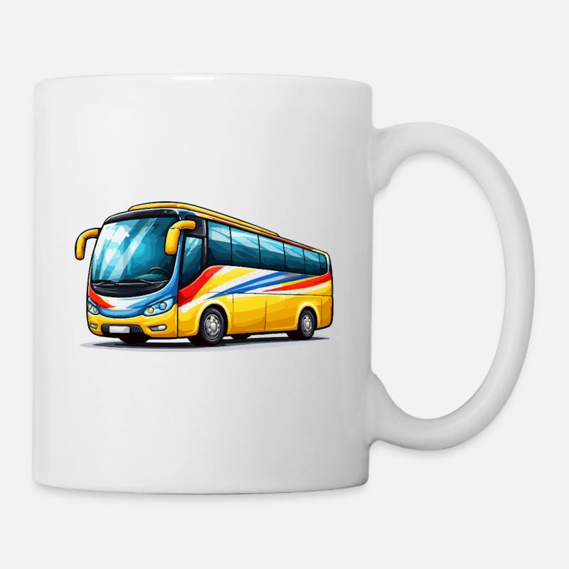 Reisebus Kunstdruck - Tasse - Weiß