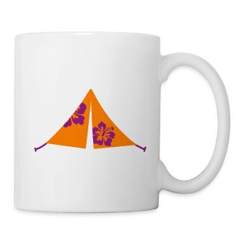 Tent Hawaii Camper Outdoor Hibiscus Blossom Van Life - Mug - white - Right