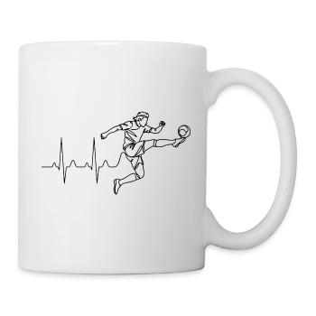 ​Soccer Heartbeat Minimalist Line Art - Mug - white - Right