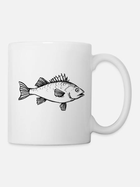 Rotbarsch Angler Fisch - Illustration - Tasse - Weiß