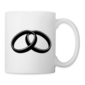 Wedding Rings – Minimalist Black & White - Mug - white - Right