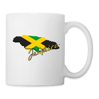 Carte avec le drapeau de la Jamaïque, j’adore la Jamaïque - Mug blanc - blanc - Droite