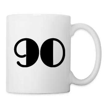 90. 90 ANS. 90e ANNIVERSAIRE. ANNIVERSAIRE 90 ANS. - Mug blanc - blanc - Droite
