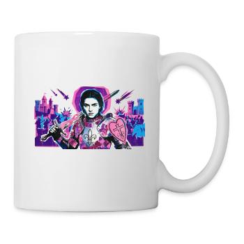 Neonritter mit Herzschild - Tasse - Weiß - Rechts
