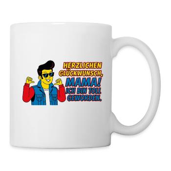 Herzlichen Glückwunsch Mama Sohn Witzig - Tasse - Weiß - Rechts