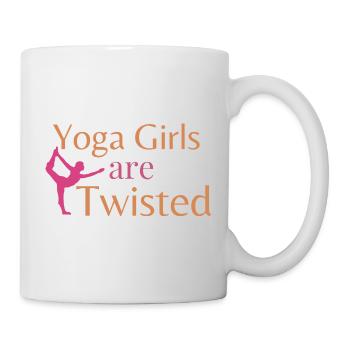 Les filles du yoga sont tordues - Drôle de jeu de mots et namasté sur le yoga - Mug blanc - blanc - Droite