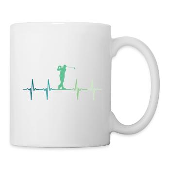 Golf Heartbeat Golfer Golfgeschenk - Tasse - Weiß - Rechts
