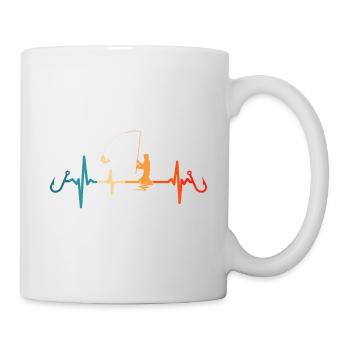 Angler Herzschlag Angeln Fischer  - Tasse - Weiß - Rechts