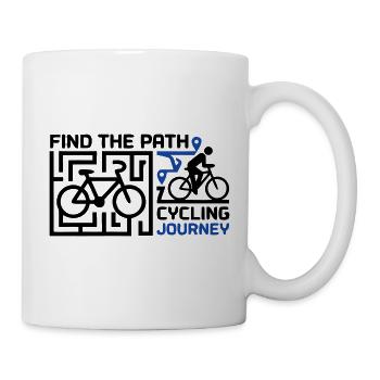 Fahrrad Labyrinth Tour Schriftzug - Tasse - Weiß - Rechts