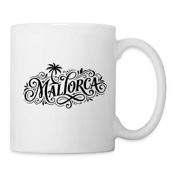 Mallorca Palmen Schriftzug - Tasse - Weiß - Rechts