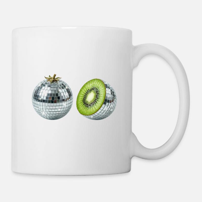 Kiwi Disco Mirror Ball - Mug - white