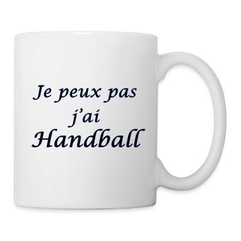 je peux pas j'ai handball - Mug blanc - blanc - Droite