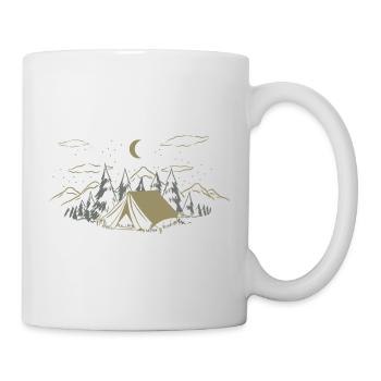 Tente de camp de nuit à Pines - Mug blanc - blanc - Droite