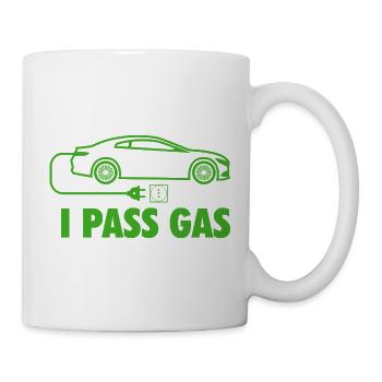 I Pass Gas Electric Car EV Zero Emission Pun - Mug - white - Right
