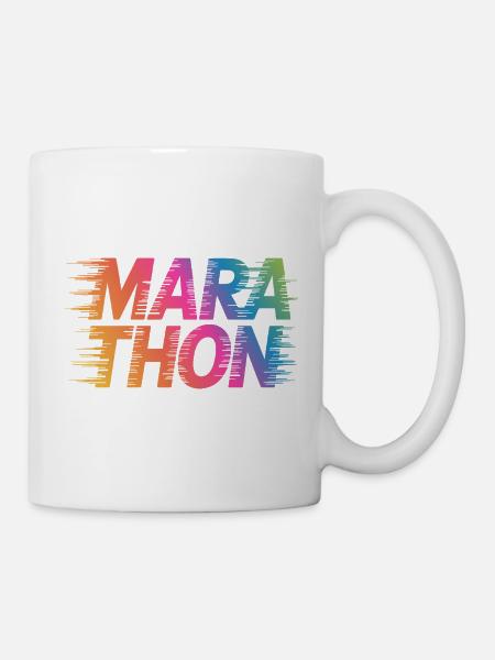 Marathon Gradient Sprintfarben - Tasse - Weiß