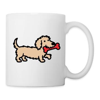 Dessin dessiné Terrier Doodle Bone - Mug blanc - blanc - Droite