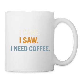 JE SUIS VENU. J’AI VU. J’AI BESOIN D’UN CAFÉ. Café pour les introvertis - Mug blanc - blanc - Droite