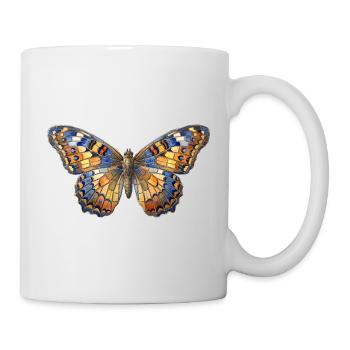 Mosaïque de papillon - Cadeau artistique - Mug blanc - blanc - Droite