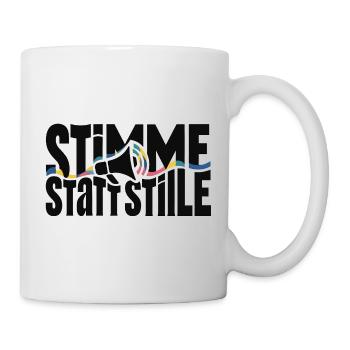 Stimme statt Stille Motiv für Protest und Demo - Tasse - Weiß - Rechts