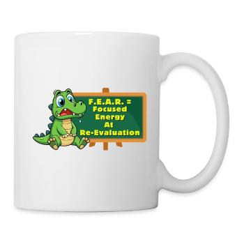 Crock: ANGST = Fokussierte Energie bei Neubewertung - Tasse - Weiß - Rechts