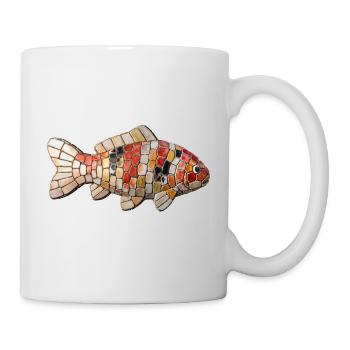 Mosaïque de carpes koi - Art japonais pour les amateurs de poissons - Mug blanc - blanc - Droite