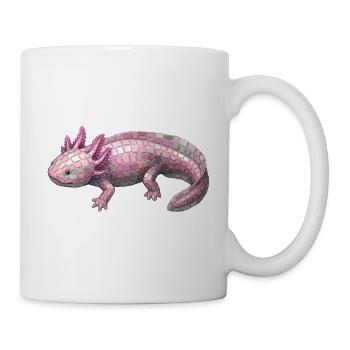 Axolotl Mosaik - Kunst für Molch-Fans - Tasse - Weiß - Rechts